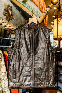 Leather Vest with Stitch Details (Two Colors)