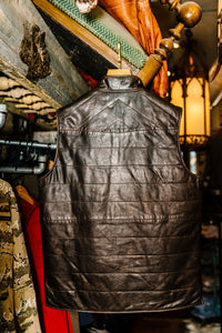 Leather Vest with Stitch Details (Two Colors)