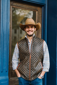 Sanded Diamond Quilted Leather Vest