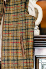 Load image into Gallery viewer, Hinton Plaid Wool Vest with Leather Detail