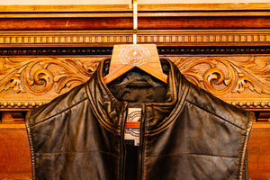 Leather Vest with Stitch Details (Two Colors)