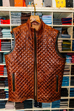 Diamond Quilt Leather Vest