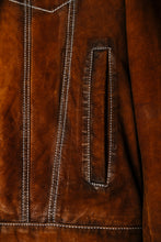 Load image into Gallery viewer, Chocolate Suede Jean Jacket