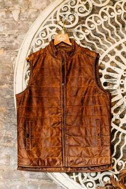 Leather Vest with Stitch Details (Two Colors)