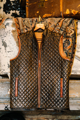 Sanded Diamond Quilted Leather Vest