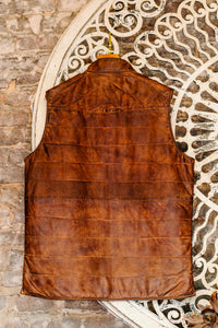 Leather Vest with Stitch Details (Two Colors)