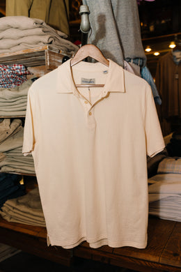 Sundunes Short Sleeve Ribbed Polo (Antique White)