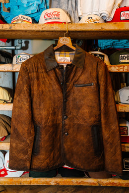 Burnt Chocolate Quilted Leather Blazer