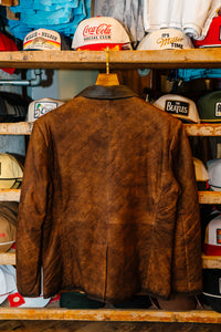 Burnt Chocolate Quilted Leather Blazer