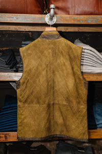 Trimmed Leather Diamond Quilt Vest (Reversible)