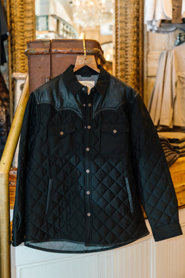 Yoked Shoulder Quilted Jacket (Black)