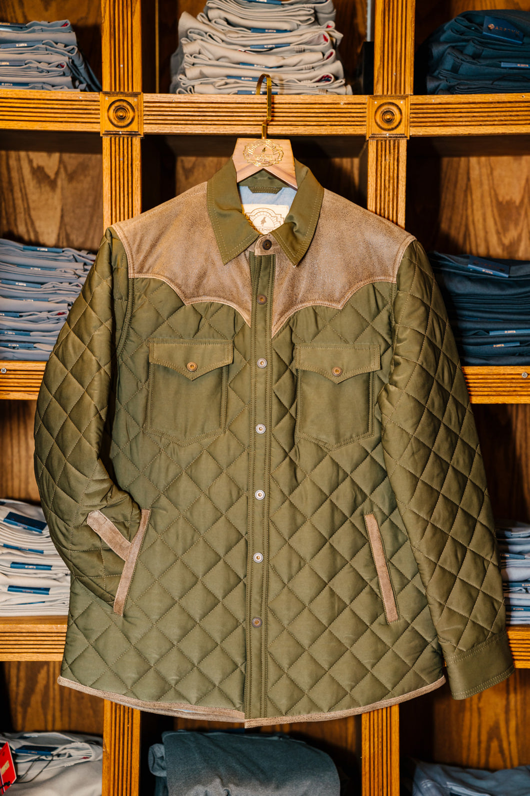 Yoked Shoulder Quilted Jacket (Cargo)