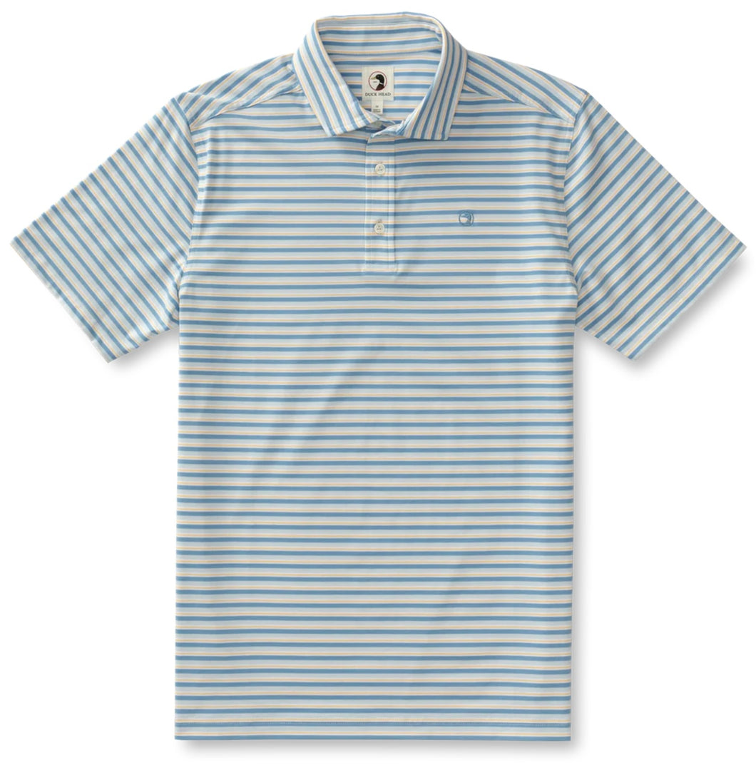 Hayes Stripe Performance Polo (Lure Blue)