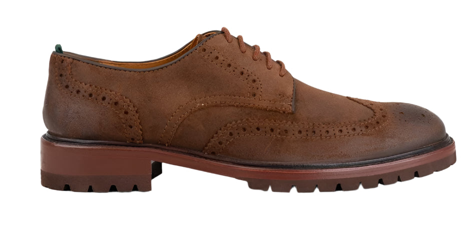 Astor Lug Sole Wingtip (Dark Brown)