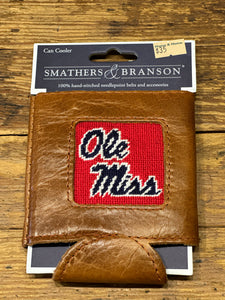 Ole Miss Needlepoint Can Cooler (Red)