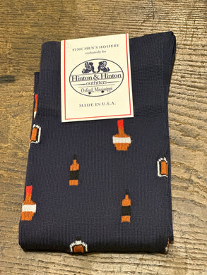 Whiskey Bottle Socks (Navy)