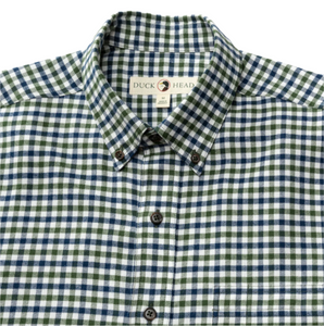 Cotton Flannel Sport Shirt (Varney Plaid - Royal Navy)