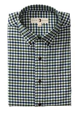 Cotton Flannel Sport Shirt (Varney Plaid - Royal Navy)