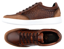 Load image into Gallery viewer, Carson Alligator Grain Sneakers (Pecan)