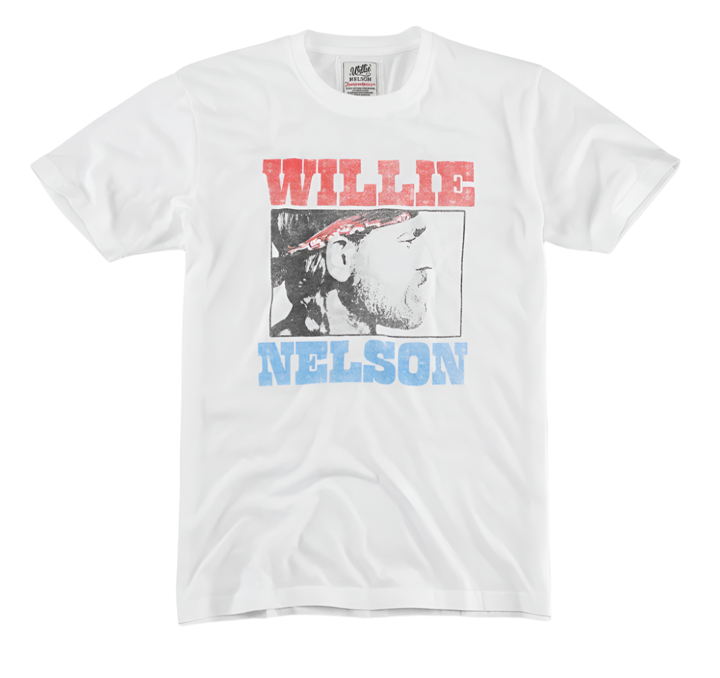 Vintage Fade Brass Tacks T-Shirt - Willie Nelson (White)