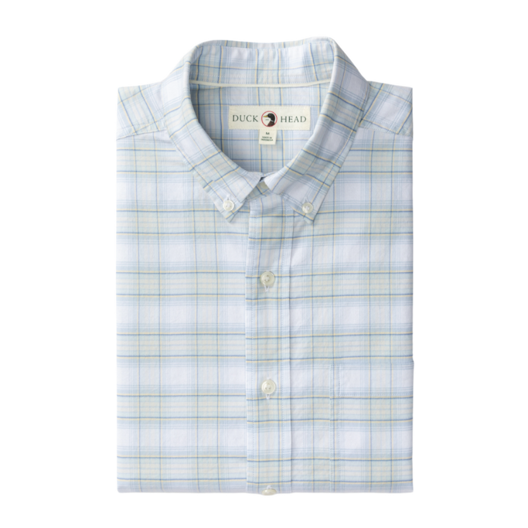 Cotton Oxford Sport Shirt (Raney Plaid - Light Blue)