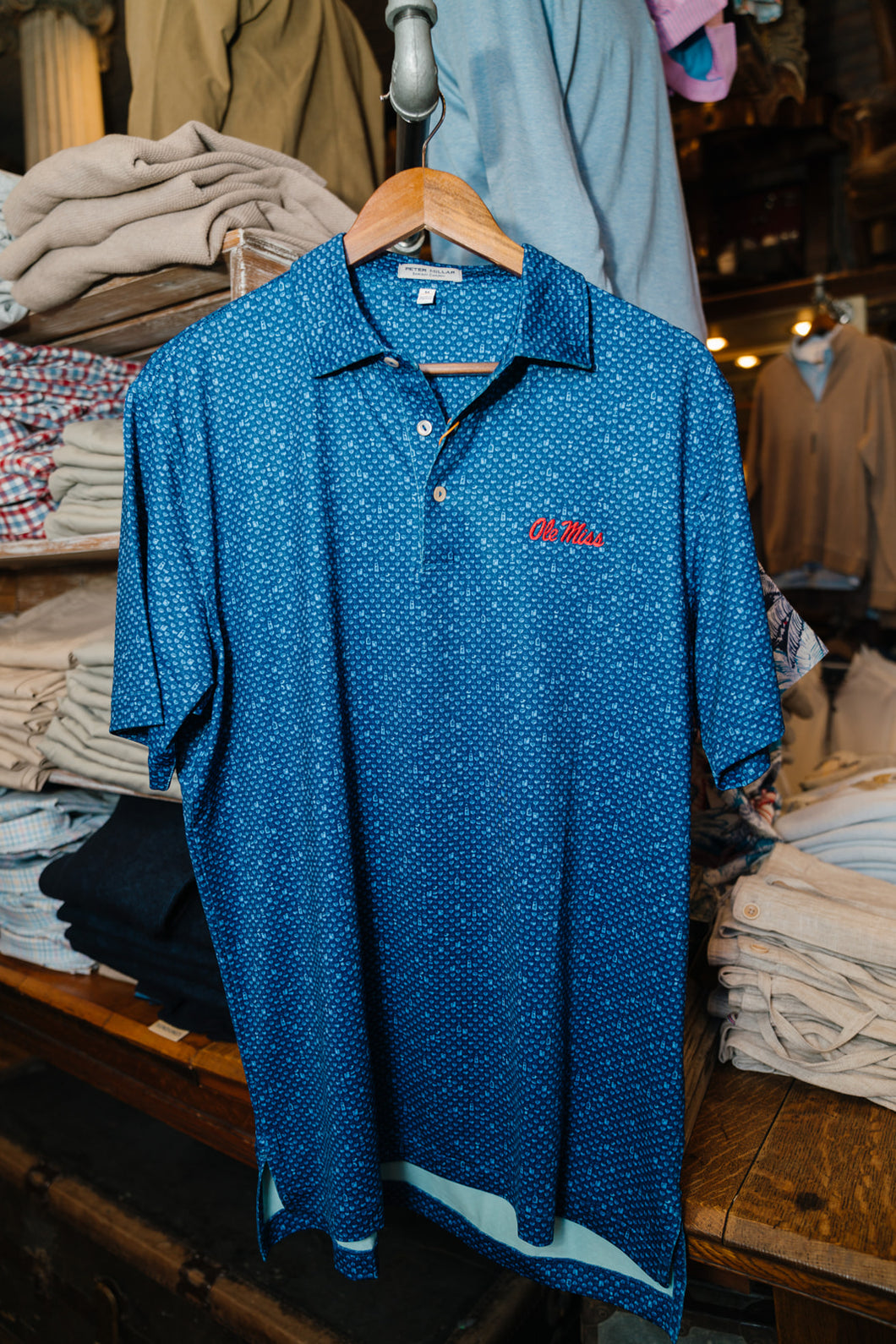 Ole Miss Whiskey Sour Performance Jersey Polo (Sport Navy)