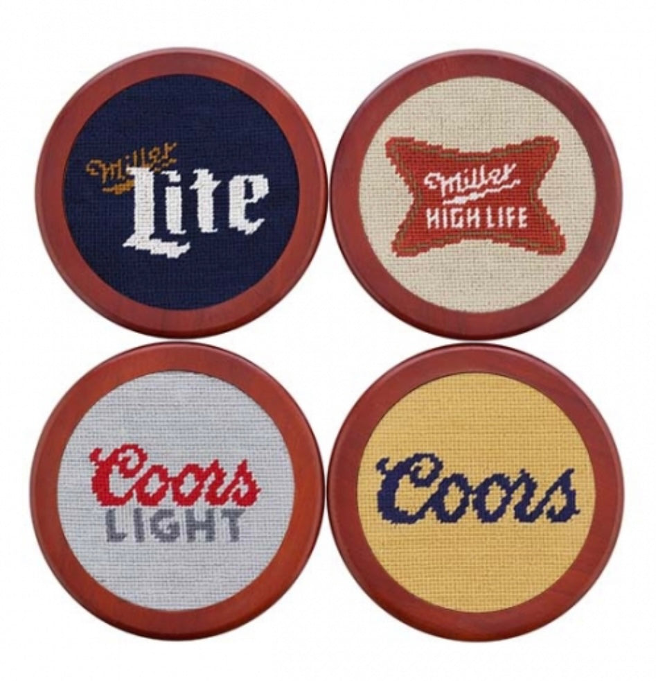 American Beers Needlepoint Coaster Set