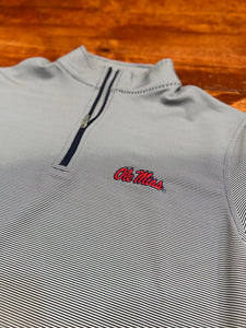 Ole Miss Pinstripe Performance Pullover (Navy/White)