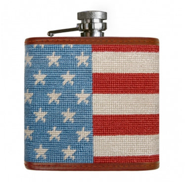 Stars And Stripes Needlepoint Flask