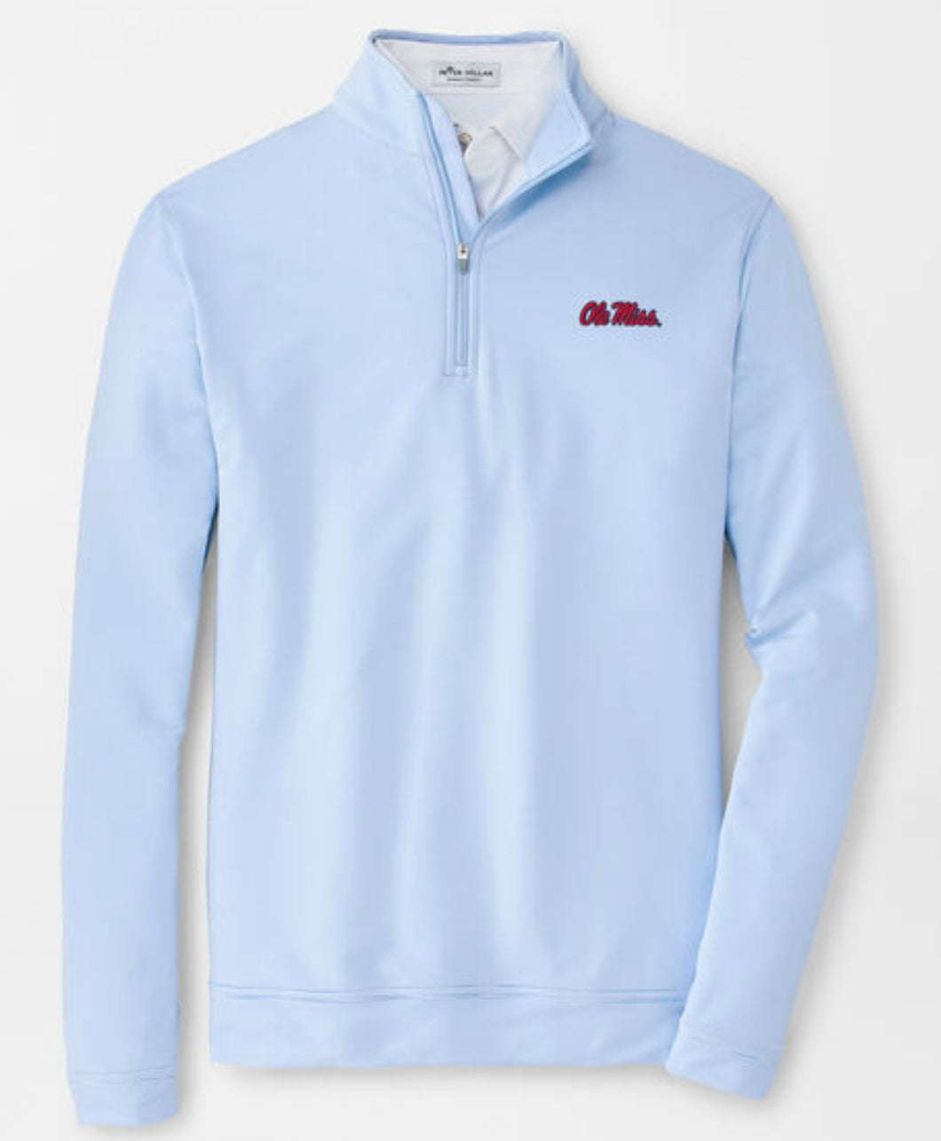 Ole Miss Pinstripe Performance Pullover (Cottage Blue/White)