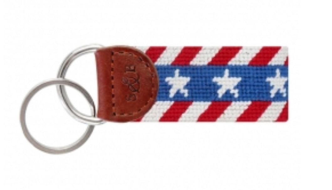 Liberty Stripe Needlepoint Key Fob