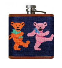 Load image into Gallery viewer, Dancing Bears Needlepoint Flask