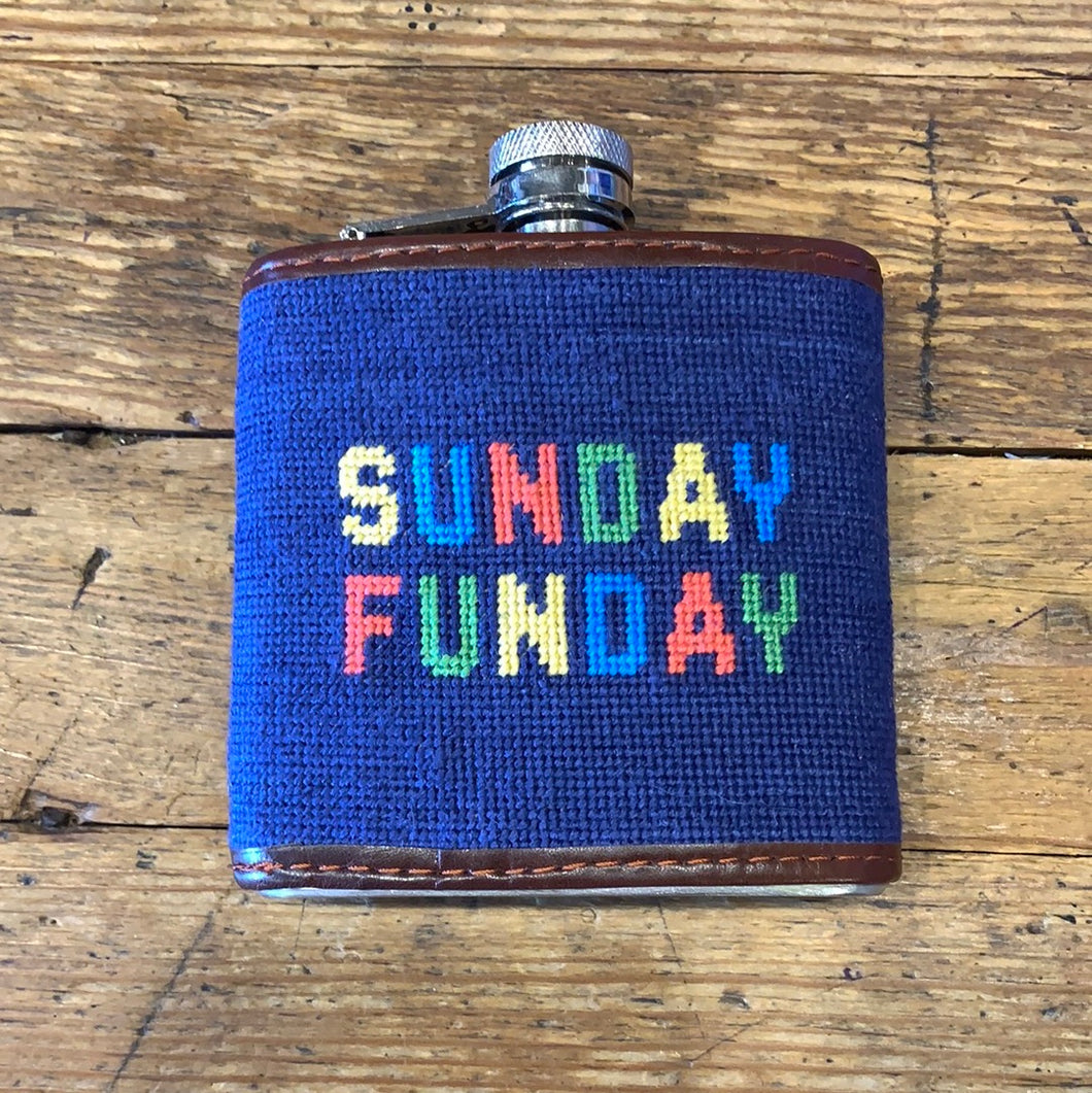 Sunday Funday Needlepoint Flask