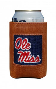 Ole Miss Needlepoint Can Cooler (Navy)