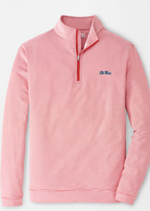 Ole Miss Pinstripe Performance Pullover (Red/White)