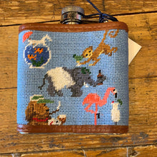 Load image into Gallery viewer, Party Animals Needlepoint Flask