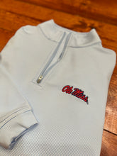 Load image into Gallery viewer, Ole Miss Pinstripe Performance Pullover (Cottage Blue/White)