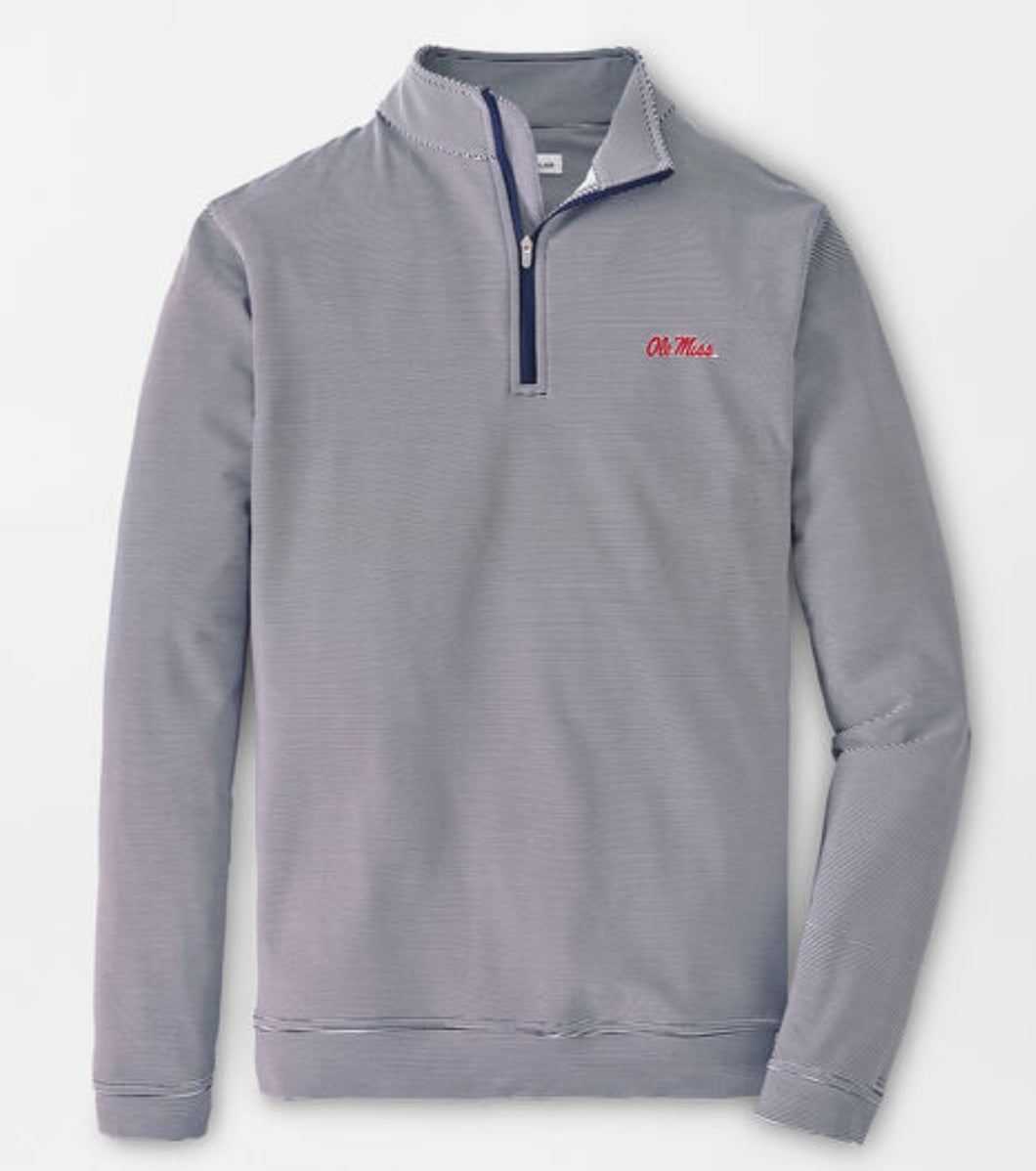 Ole Miss Pinstripe Performance Pullover (Navy/White)