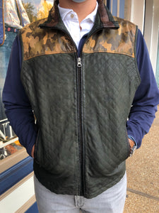 Camo Quilted Leather Vest
